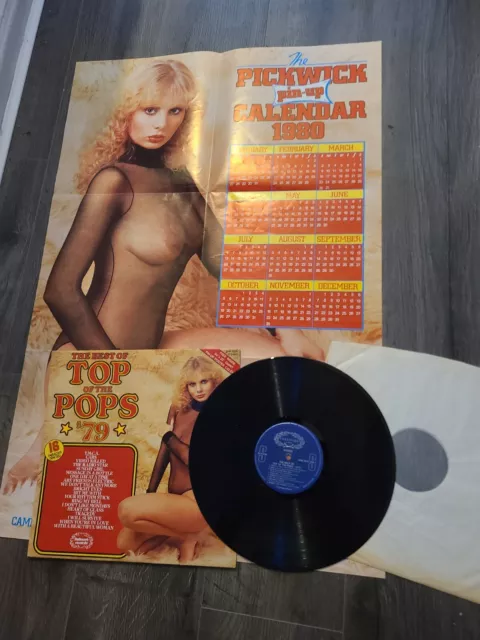 Rare Top Of The Pops LP Vinyl record With Pin Up Poster Calendar Volume 79