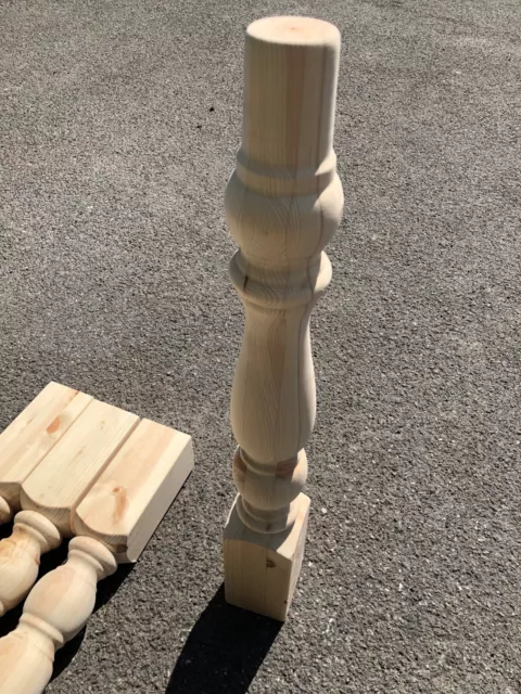 Solid Pine Farmhouse Table Leg (Set of 4) Ex 4"  88mm x 88mm x 736mm 3