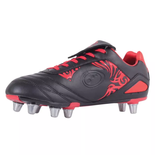 Optimum Senior Red Razor Lace Up 8 Stud Rugby Boot All Sizes