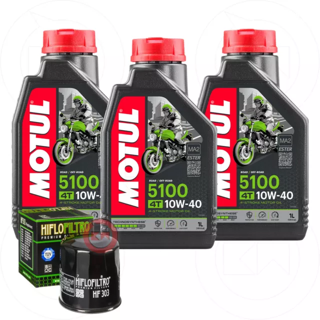 Kit Tagliando 3L Motul 10W40 4T Filtro Olio Per Honda Cb F Hornet 600 1998/2002