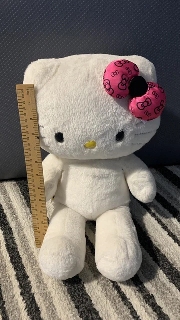 Build A Bear Hello Kitty White Plush Sanrio 17” Yellow Nose & Bow BAB Workshop