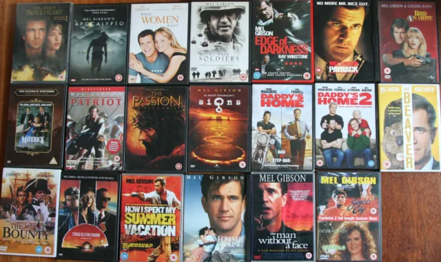 Mel Gibson complete movie 20 dvd MEGA collection job lot BUNDLE joblot