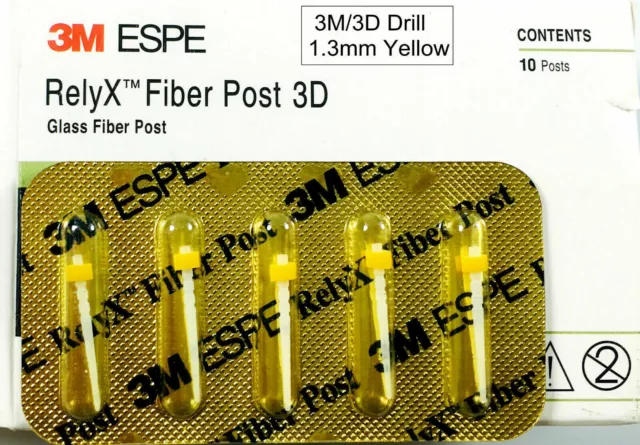 3M Relyx Dental Fiber Post Drill Quartz Straight 3D Screw Glass Root Canal Posts 3