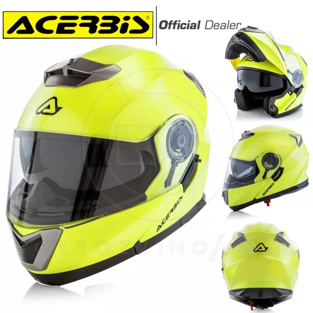 Casco Acerbis Serel Integrale Modulare Touring Strada Giallo Fluo Con Visierino