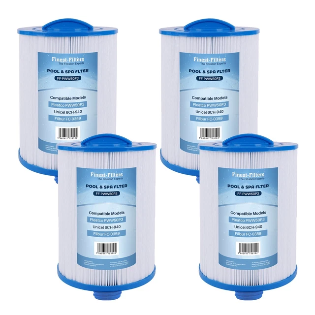 Spaform Filters 4 PACK HOT Tub Spa Filter Cartridge PWW50P3 Compatible Pleatco Unicel ...