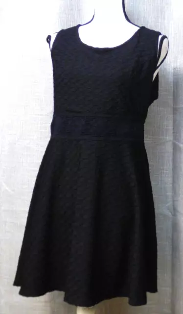 American Rag Cia Junior’s Plus Size Crochet Waistline Textured Skater Dress, OX 2