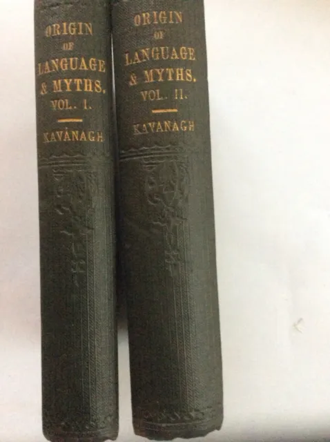 Origin of Language & Myths, Morgan Kavanagh, 2 H/B vols 1871 Originals, FREEpost