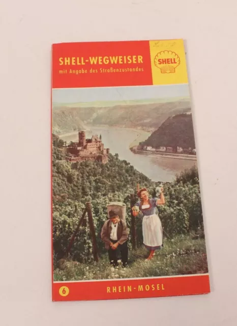 Shell Wegweiser 6 Rhein-Mosel September 1958 mit Angabe des Straßenzustande