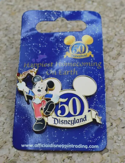 Disneyland 50 Year Lapel Pin, New On Card, Happiest Homecoming On Earth