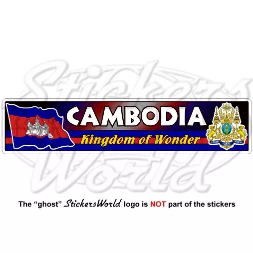 CAMBOGIA Bandiera-Stemma Reale, Emblema Nazionale, 180mm Vinile Adesivo