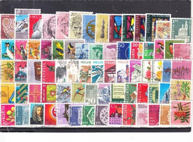 Schönes Lot Briefmarken aus Schweiz gestempelt von 1968-1976