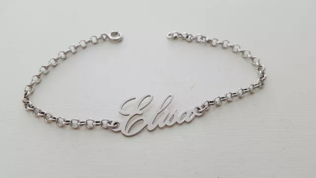 Bracciale Con Nome In Argento 925 Rodiato Personalizzabile