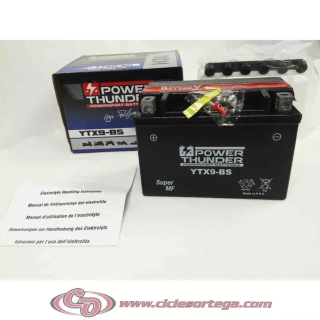 Bateria POWER THUNDER YTX9-BS﻿ ACTIVADA BTX9-BS CTX9-BS DTX9-BS ENVIO 24 HORAS