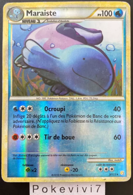 MARAISTE 9/123 HOLO REVERSE HGSS HEARTGOLD SOULSILVER Pokemon Card FR USED