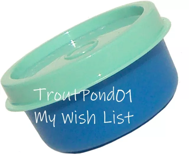 Tupperware Smidgets Mini Tiny Bowl Container 1 oz Blue with Cool Mint Seal