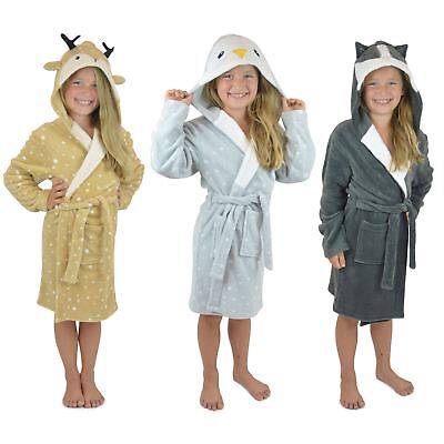 Kids Girls Novelty Animal Fleece Dressing Gowns Robes Ages 7-13