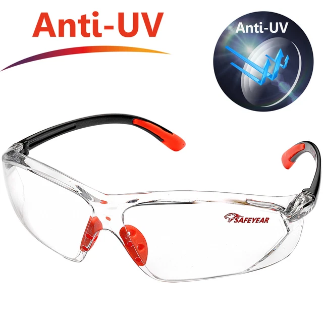 SAFEYEAR Safety Glasses Work Anti-fog Clear Side Shield Eye Protect ANSI Z87.1