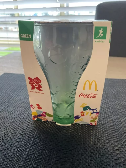 McDonalds Coca Cola Green Glass London Olympics 2012 Athletics Collectable NEW