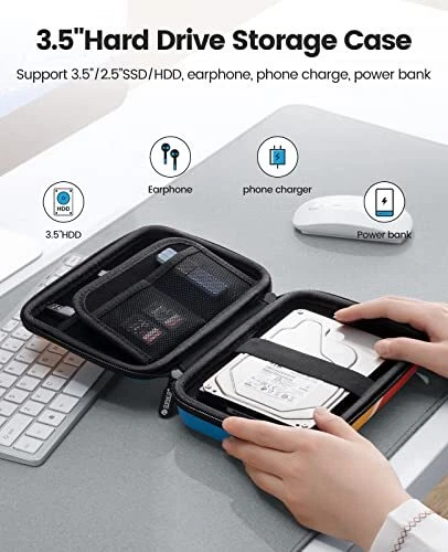 ORICO Pochette Disque Dur Externe pour 35/25 Pouces SSD/HDD Imperméable Antic...
