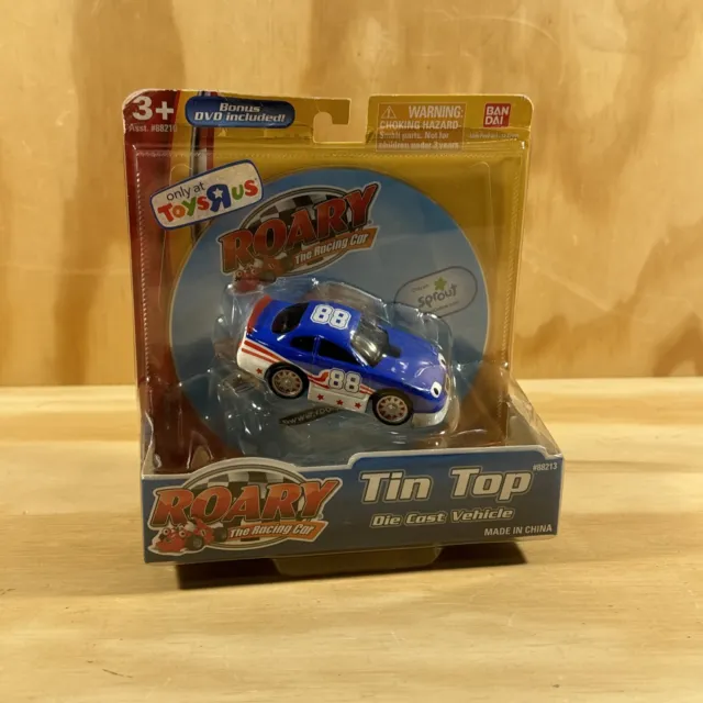 Roary The Racing Car Tin Top Die-Cast Vehicle (2010) Bandai Toy w/ DVD "RARE"