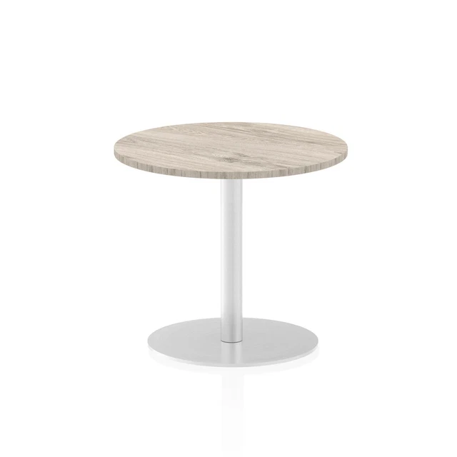Dynamic Italia 600Mm Poseur Round Table Grey Oak Top 725Mm High Leg ITL0111