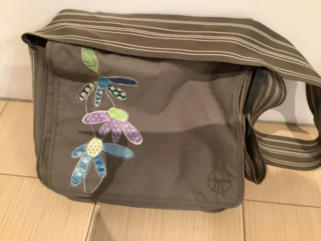 Lässig Baby Wickeltasche Messenger Bag mit Blumendekor super Zustand