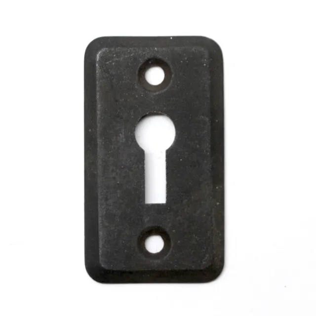 Vintage 2 in. Black Finish Steel Door Keyhole Cover Plate