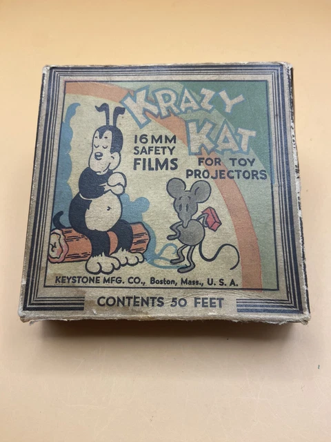 PELÍCULA DE SEGURIDAD DE COLECCIÓN KRAZY KAT 16 mm para proyector de juguete 50 ft
