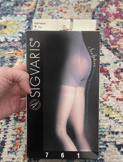 Sigvaris Mediana Compresión Mediana Manguera Panty Estilo Negro 761