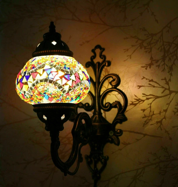 Applique murale en mosaïque Turque Style marocain multicolore lampe lumière