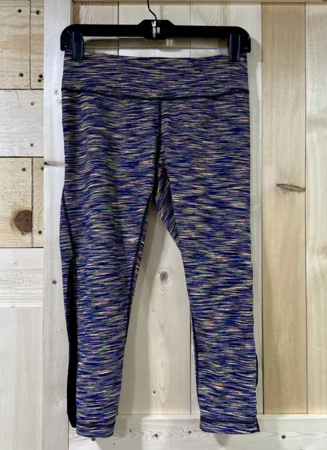 Zella Leggings Womens Small Blue Cropped Space Dye Yoga Gym Pants Activewear