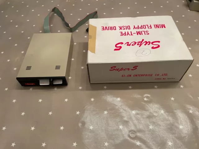 Vintage Super 5 slim type 5.25" mini floppy disk drive - works with Apple II