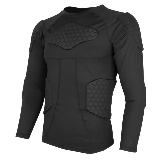 Breathable padded compression shirt protective clothing with shoulder pads for