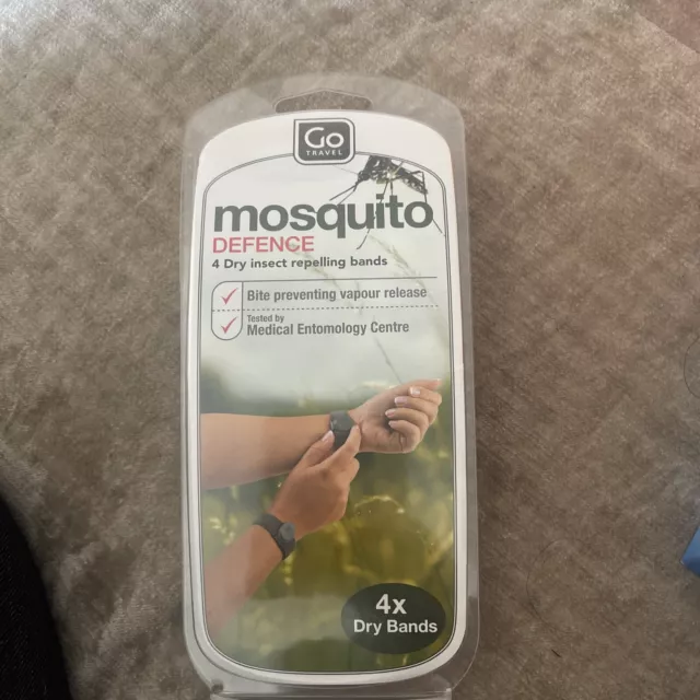 4 X Go Travel Mosquito Defence Dry Insect Repelling Bands Bite Prevention