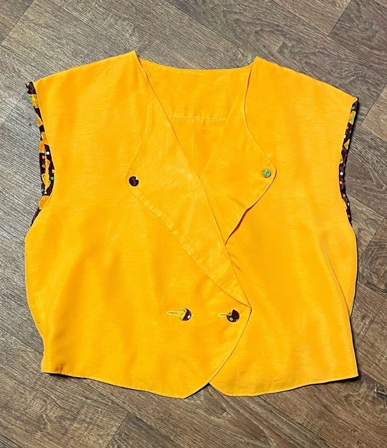 Camicia vintage | anni '60 vintage fatta a mano camicetta arancione taglia 16 mod retrò