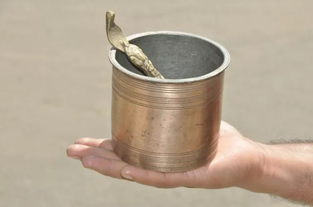 Old Brass Handcrafted Big Heavy Solid handcrafted Holy Water Pot,Rich Patina