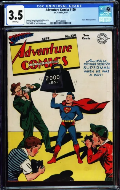 Adventure Comics #120 Dc Comics 1947 Golden Age Cgc 3.5 Graded!