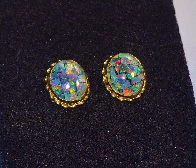 Boucles D'oreilles En Argent 925 Avec Opale De Feu Noire Naturelle D'Australie – Fait Main, Modèle Pendentif Arc