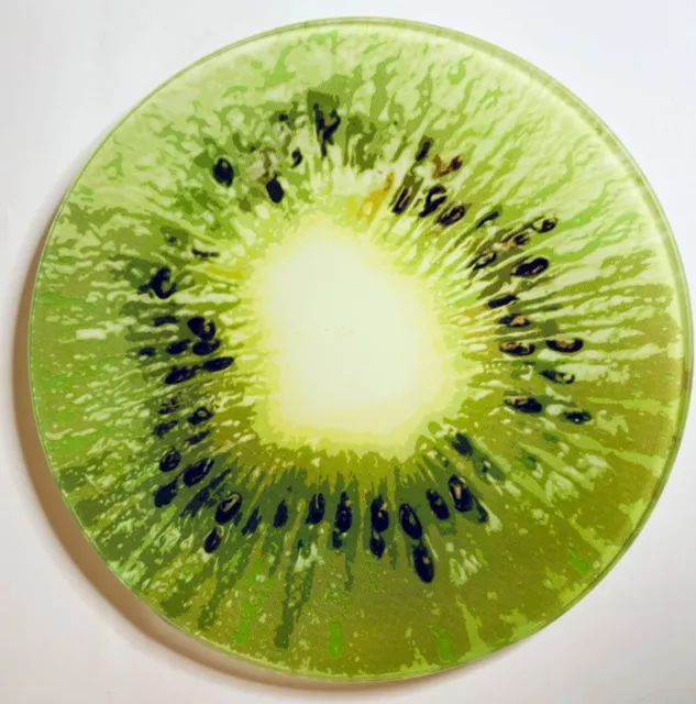 Unique Glass Kiwi Fruit Plate, Decorative Plate, Fruit Art, Green