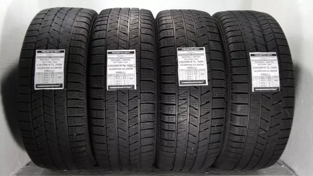 4 Pneumatici Usati 235/55R19 105H Sc Ice Snow Pirelli Gomme Invernali 80% 2012