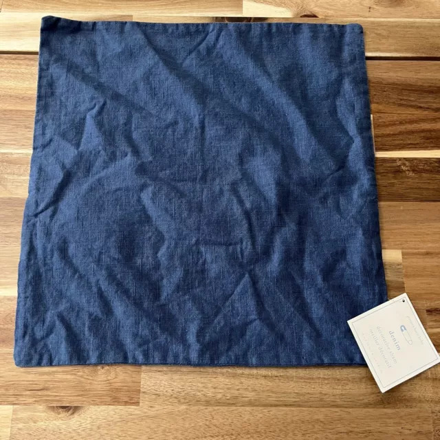 Pottery Barn Baby Kids Blue Denim Sham 16x16 New With Tags