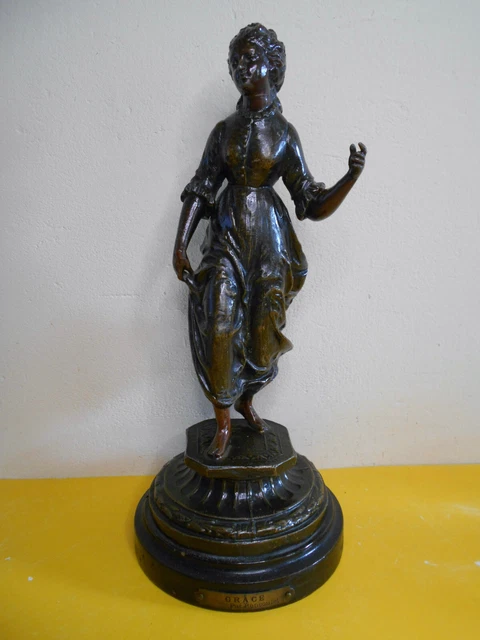 Statuette Régule  Sujet Romantique La Grâce Par Rancoulet 1880-1905  28 Cm