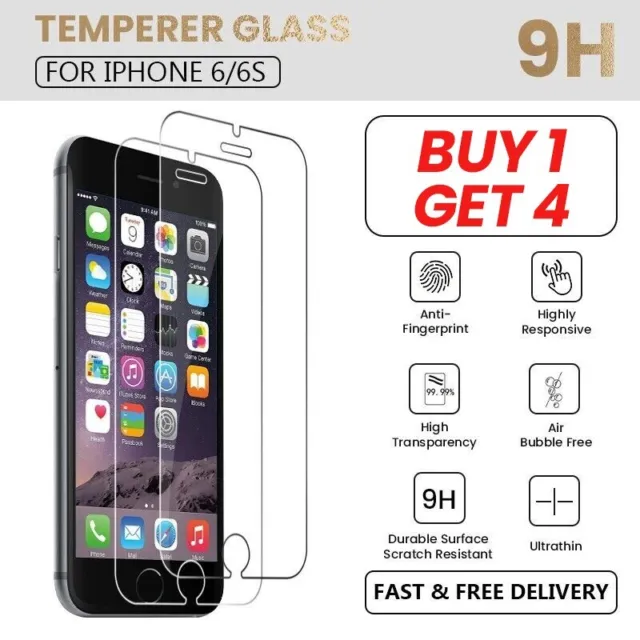 NEW Screen Protector For Apple iPhone 6 6S - Tempered Glass 100% Genuine