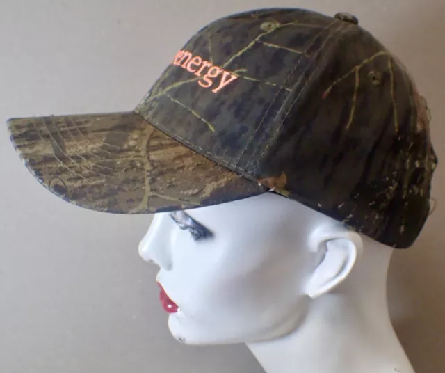 Vintage Mossy Oak Camo Strapback Trucker Hat Ball Cap w/ INVENERGY Logo