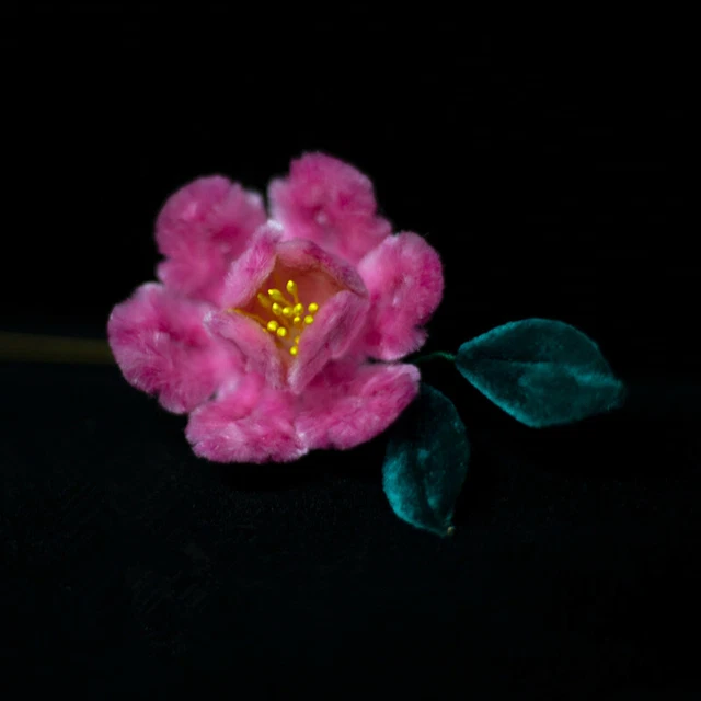 Chinese Style Jewelry Silk Velvet Flower Pink Apricot Blossom Hairpin Hair Clip
