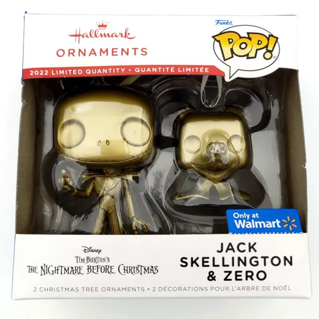 Hallmark Funko Pop Ornament Jack Skellington &Zero Gold Chase Walmart Exclusive