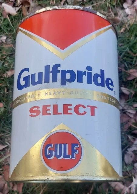 Gulfpride Motor H. D. Select Motor Oil Can 1 Quart Empty