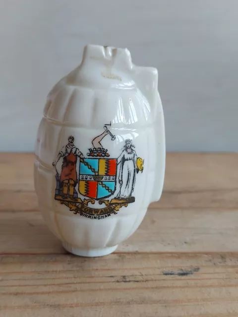 Carlton Ware  Crested China - WW1 Arcadian Crested China Mill Grenade Birmingham