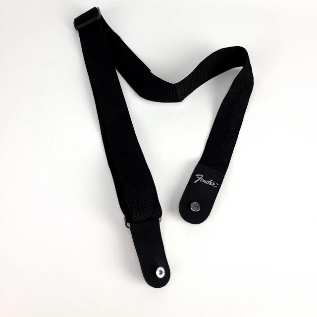 Fender 1.5" Black Polyester Adjustable Guitar Strap with Logo