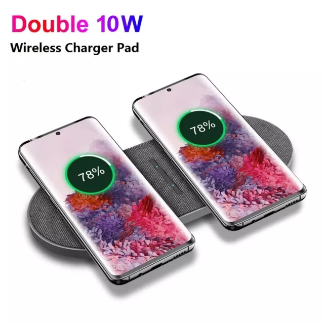 20W  Dual Wireless Charger Induktive Ladegerät Ladestation für iPhone Samsung